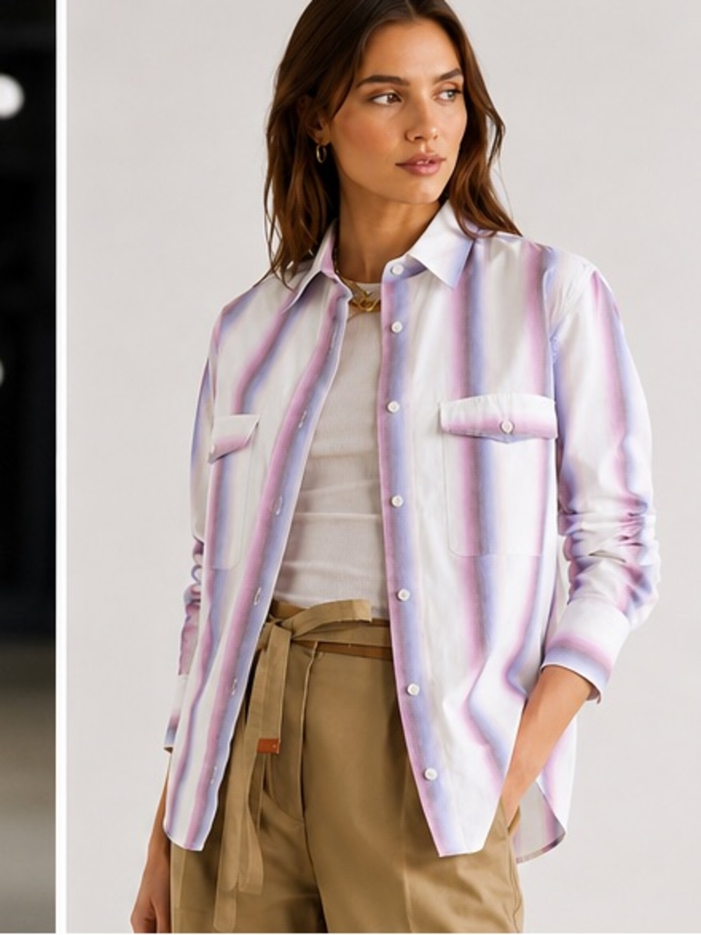 Isabel Marant Étoile Jalyne Striped Cotton-poplin Shirt FR 38 - Picture 2 of 9